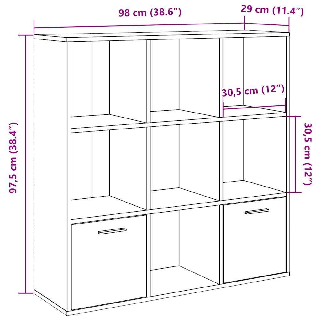 vidaXL Estantería de madera de ingeniería envejecida 98x29x97,5 cm