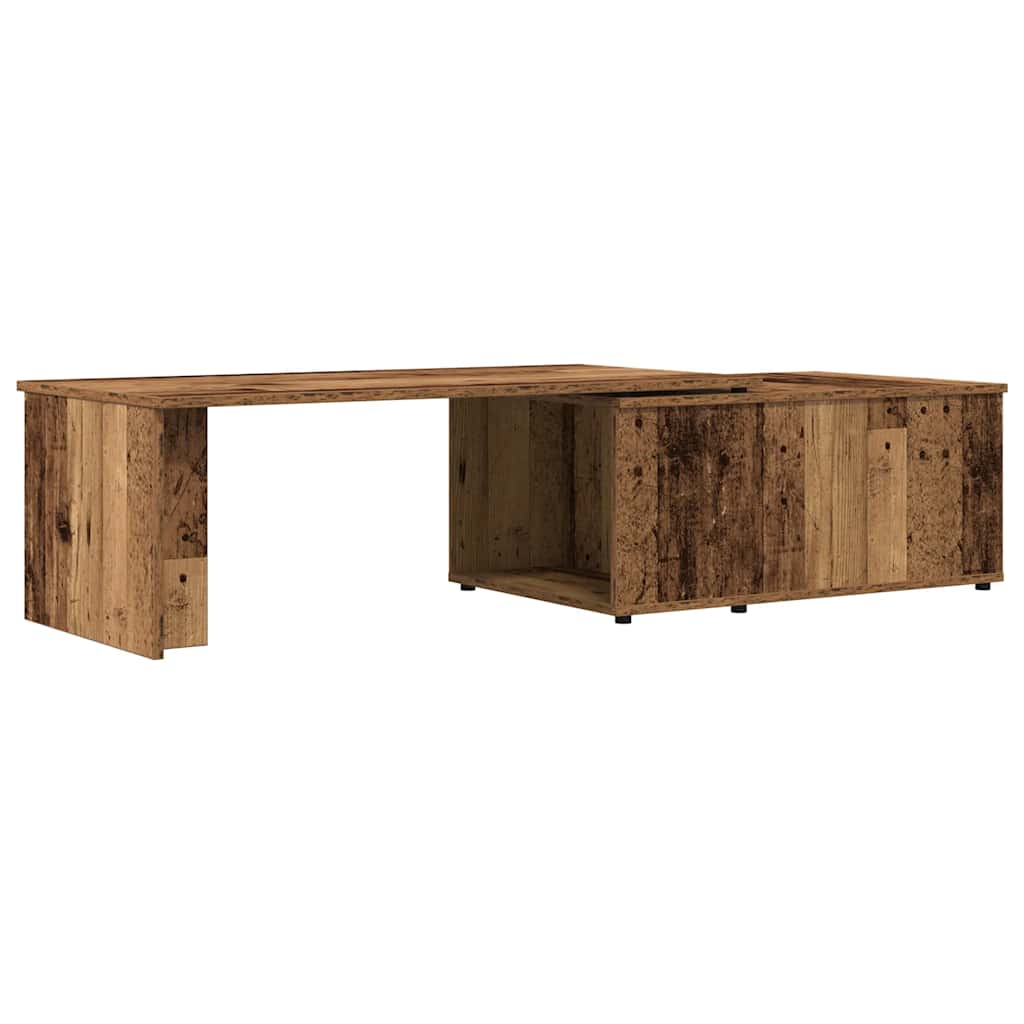 vidaXL Mesa de centro madera contrachapada envejecida 150x50x35 cm