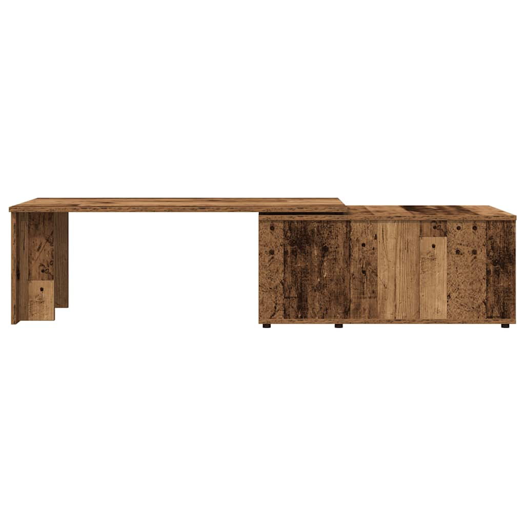 vidaXL Mesa de centro madera contrachapada envejecida 150x50x35 cm