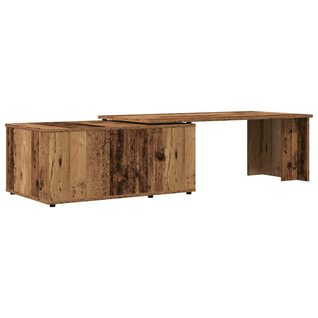 vidaXL Mesa de centro madera contrachapada envejecida 150x50x35 cm