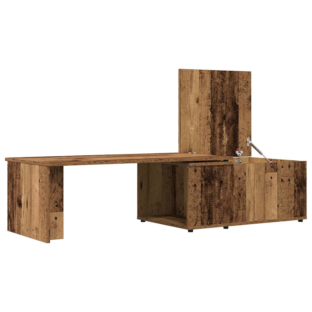 vidaXL Mesa de centro madera contrachapada envejecida 150x50x35 cm