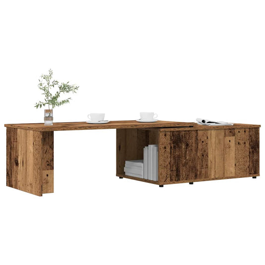 vidaXL Mesa de centro madera contrachapada envejecida 150x50x35 cm