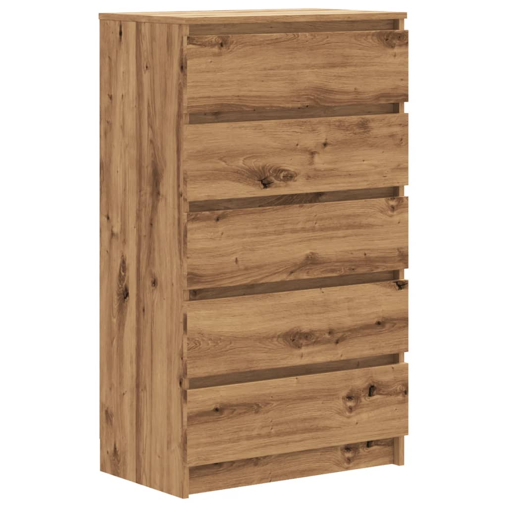 vidaXL Cajonera de madera de ingeniería roble artisan 60x36x103 cm