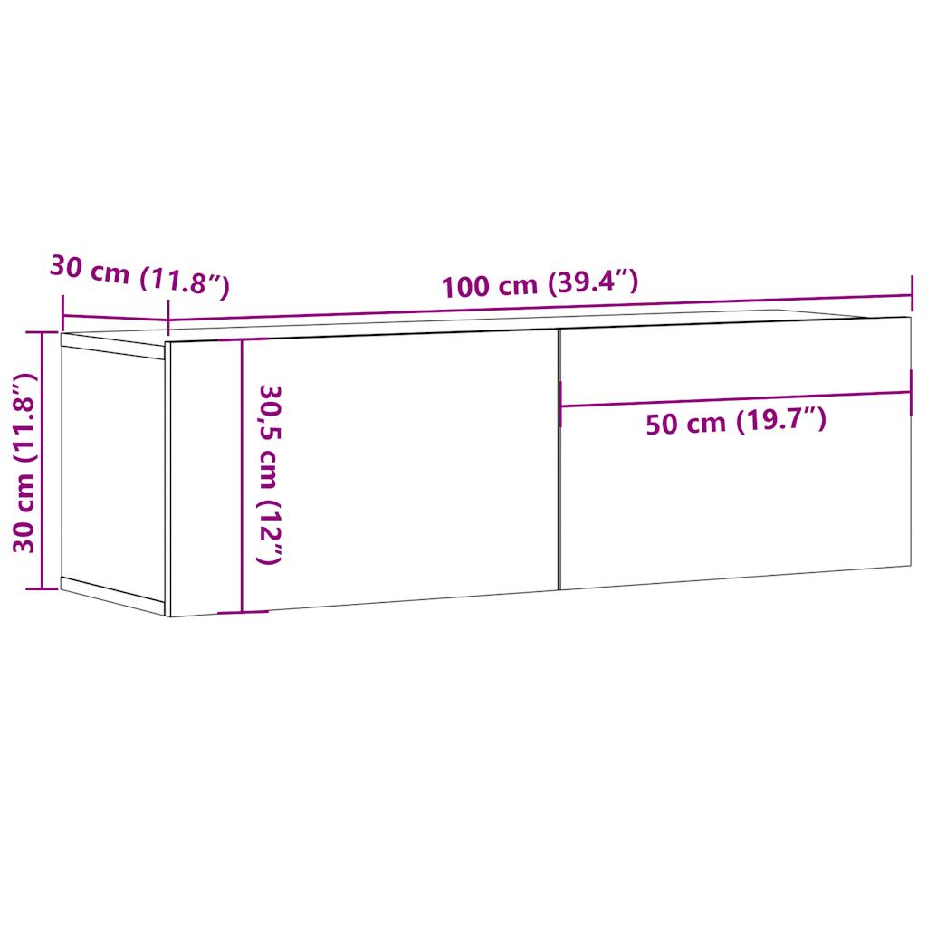 vidaXL Mueble de TV de pared madera ingeniería envejecida 100x30x30 cm