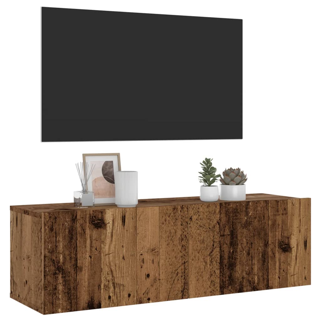 vidaXL Mueble de TV de pared madera ingeniería envejecida 100x30x30 cm