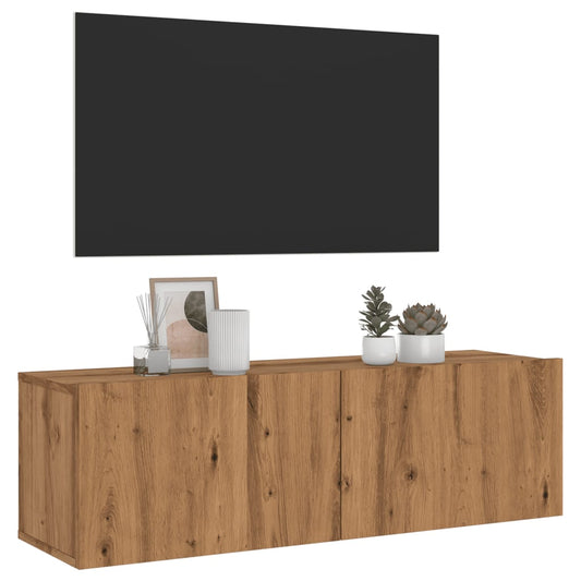 vidaXL Mueble TV de pared madera ingeniería roble artisan 100x30x30 cm