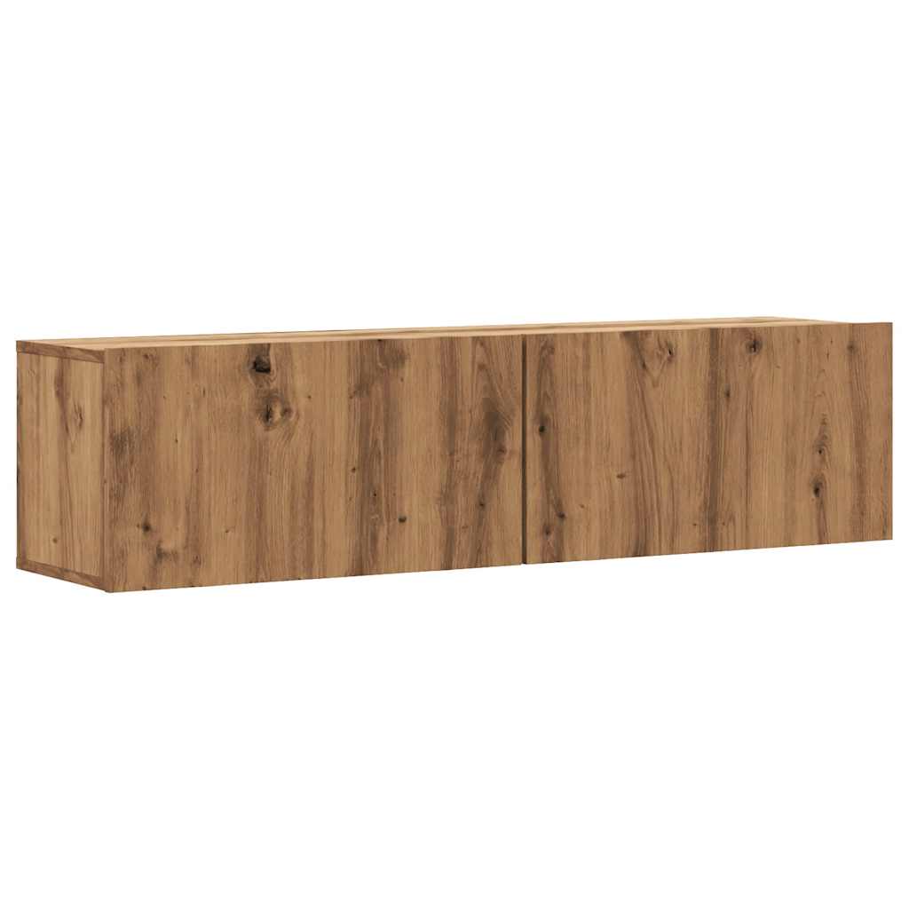 vidaXL Mueble TV de pared madera ingeniería roble artisan 120x30x30 cm