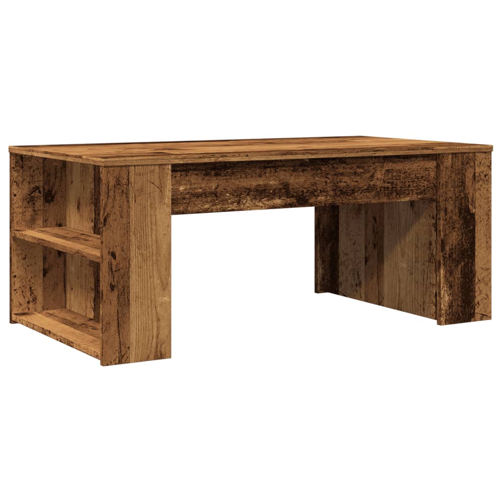 vidaXL Mesa de centro madera ingeniería madera envejecida 102x55x42 cm