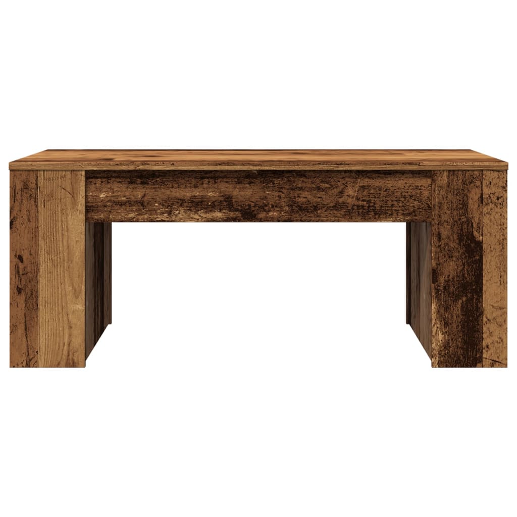 vidaXL Mesa de centro madera ingeniería madera envejecida 102x55x42 cm