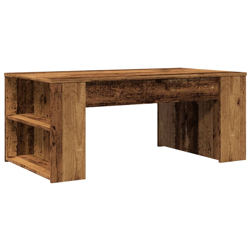 vidaXL Mesa de centro madera ingeniería madera envejecida 102x55x42 cm