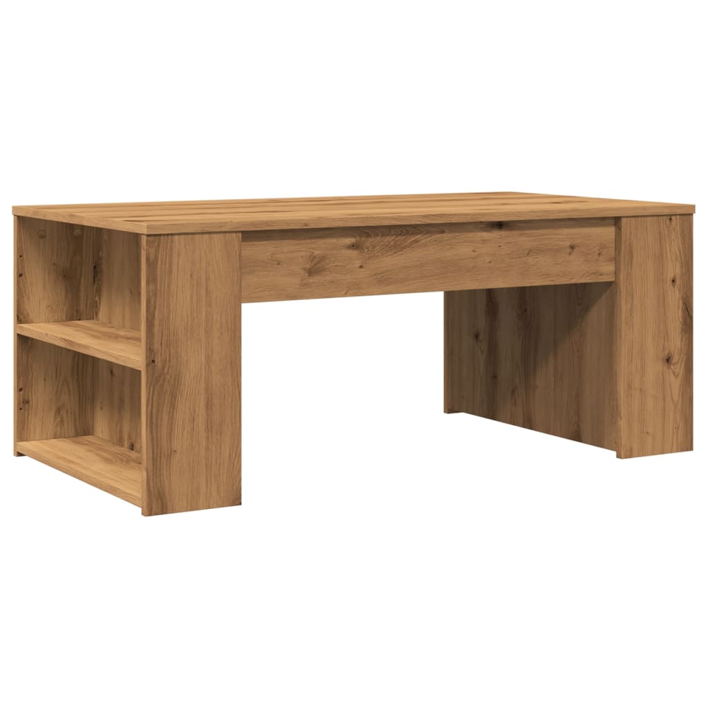 vidaXL Mesa de centro madera ingeniería roble artesanal 102x55x42cm