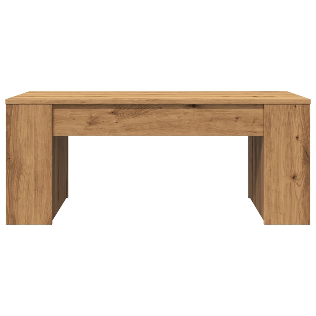 vidaXL Mesa de centro madera ingeniería roble artesanal 102x55x42cm