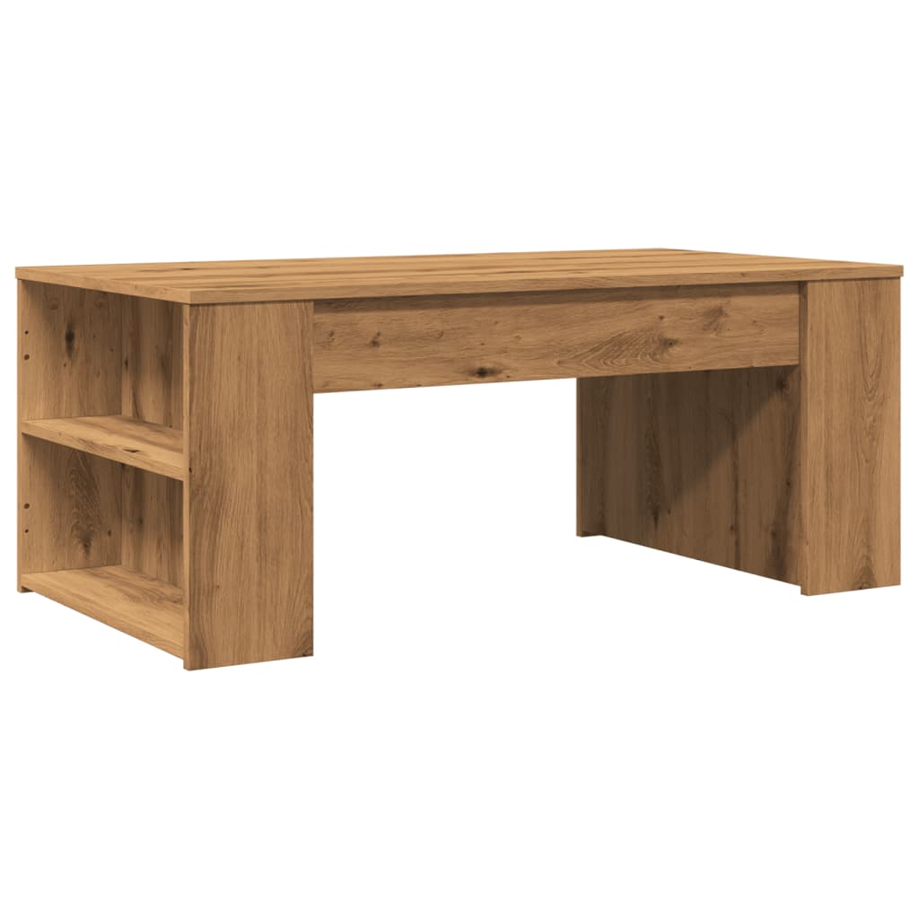 vidaXL Mesa de centro madera ingeniería roble artesanal 102x55x42cm