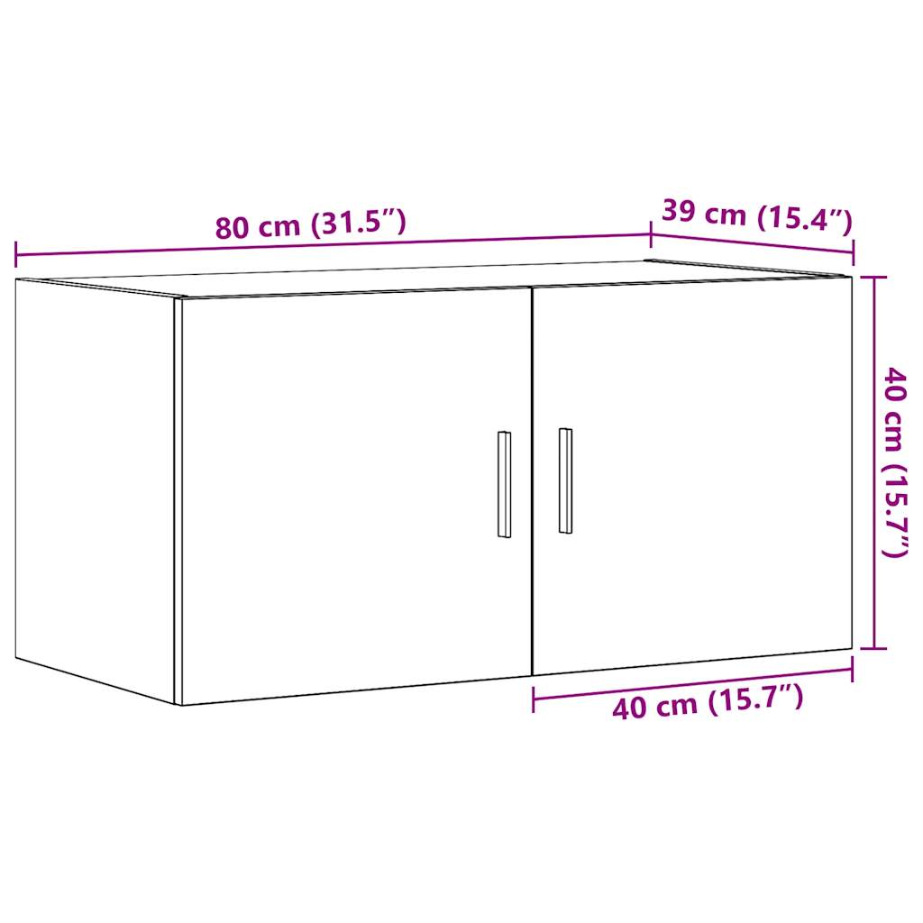 vidaXL Armario de pared madera ingeniería envejecida 80x39x40 cm