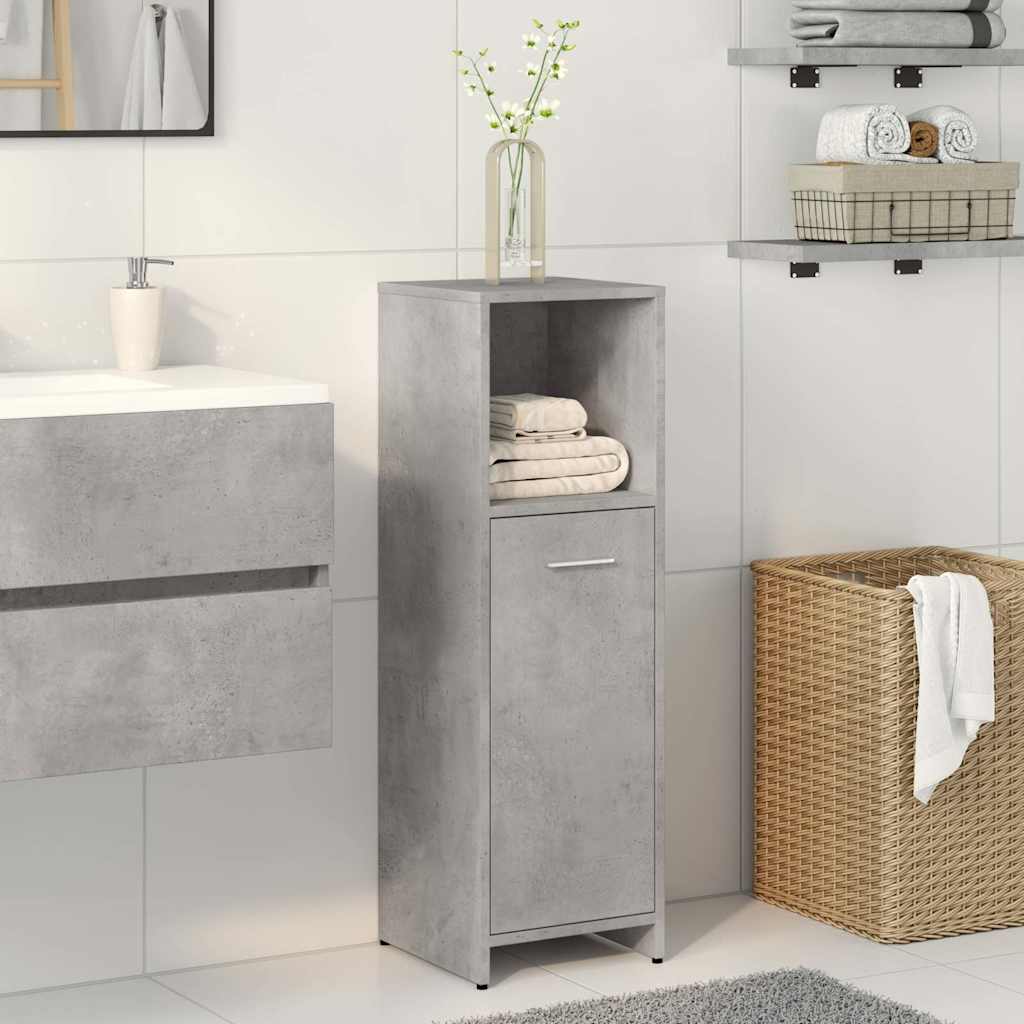 vidaXL Armario de baño madera contrachapada gris 30x30x95 cm