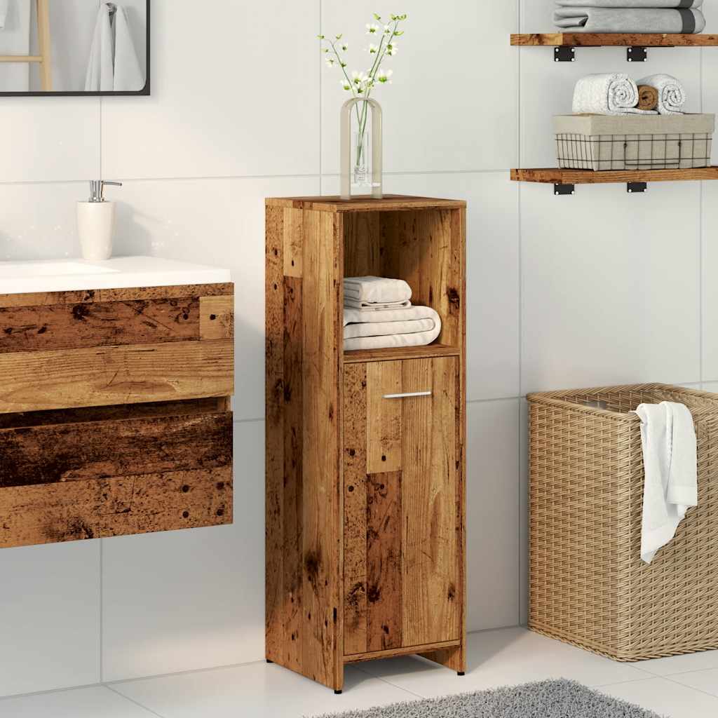 vidaXL Armario de baño madera contrachapada envejecida 30x30x95 cm