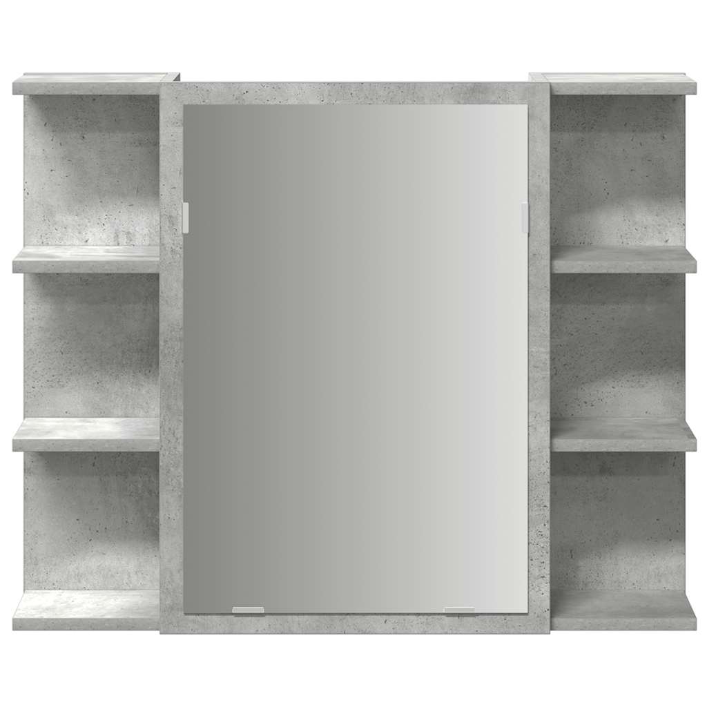 vidaXL Armario de espejo de baño contrachapada gris 80x20,5x64 cm