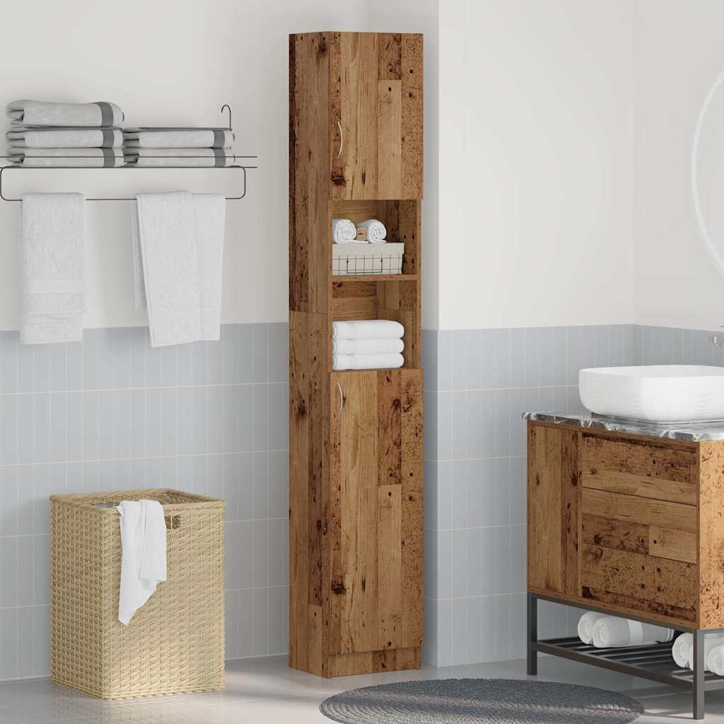 vidaXL Armario de baño madera contrachapada madera vieja 32x25,5x190cm