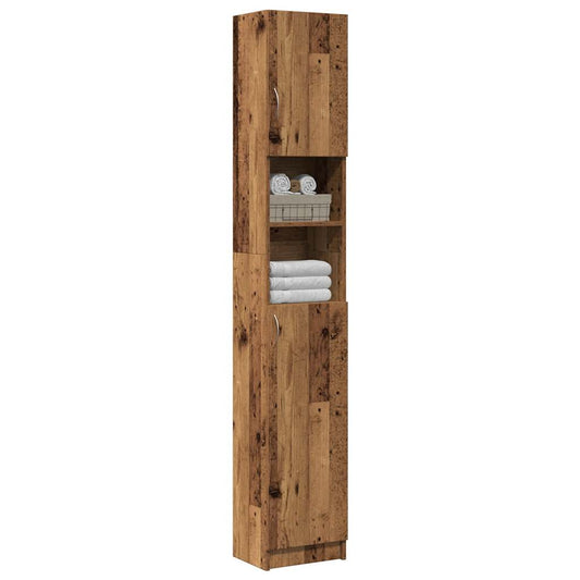 vidaXL Armario de baño madera contrachapada madera vieja 32x25,5x190cm