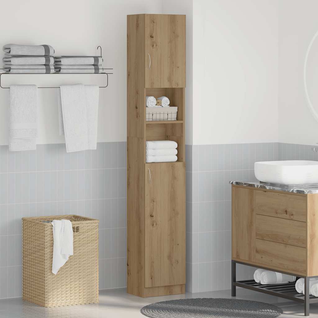 vidaXL Armario de baño madera contrachapada roble artisan