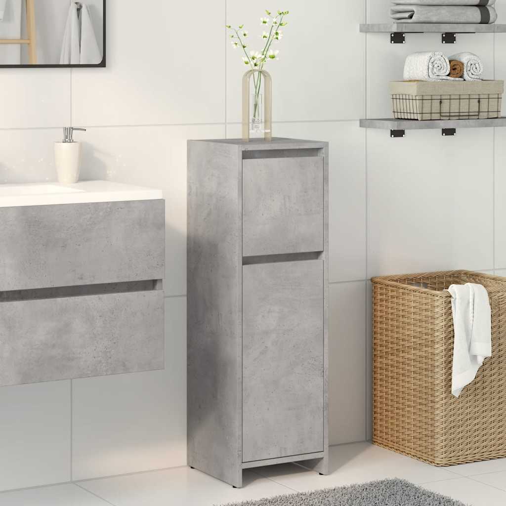 vidaXL Armario de baño madera contrachapada gris 30x30x95 cm