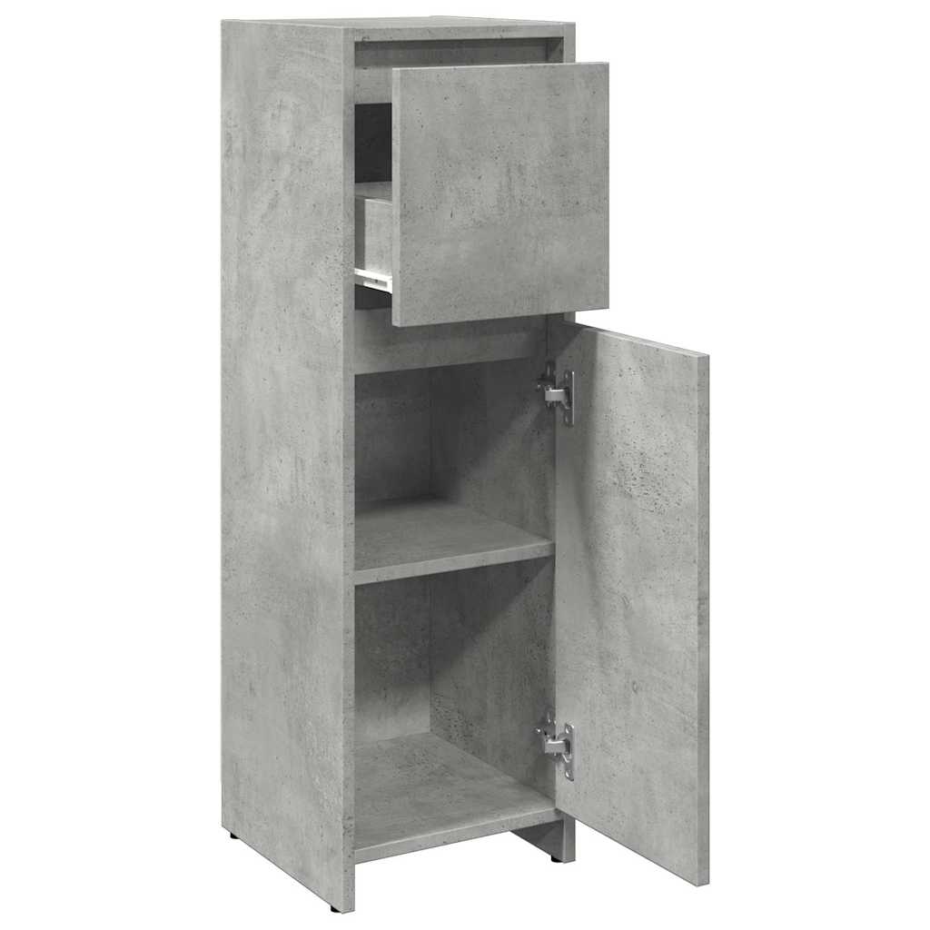 vidaXL Armario de baño madera contrachapada gris 30x30x95 cm