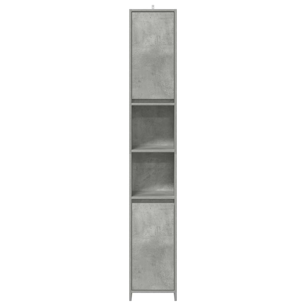 vidaXL Armario baño madera contrachapada gris hormigón 30x30x183,5 cm