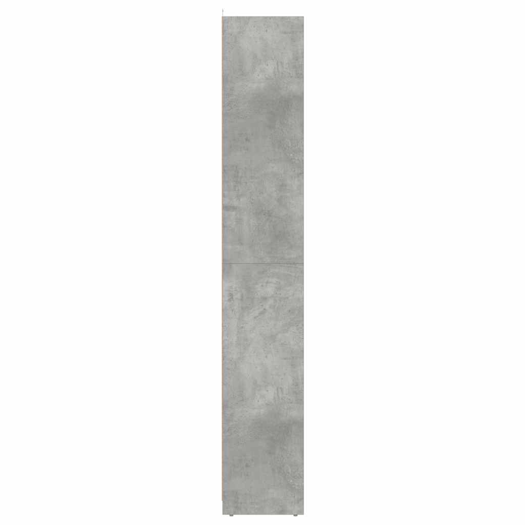 vidaXL Armario baño madera contrachapada gris hormigón 30x30x183,5 cm