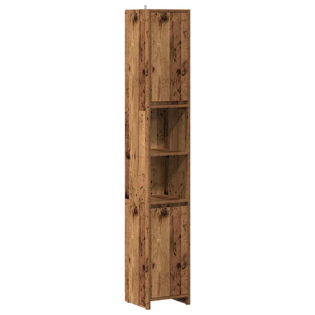 vidaXL Armario de baño madera de ingeniería envejecida 30x30x183,5 cm