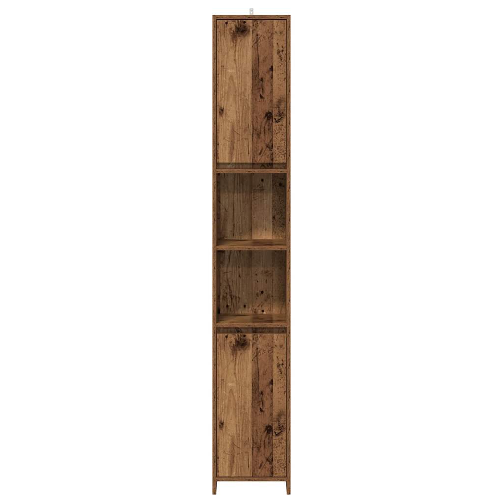 vidaXL Armario de baño madera de ingeniería envejecida 30x30x183,5 cm