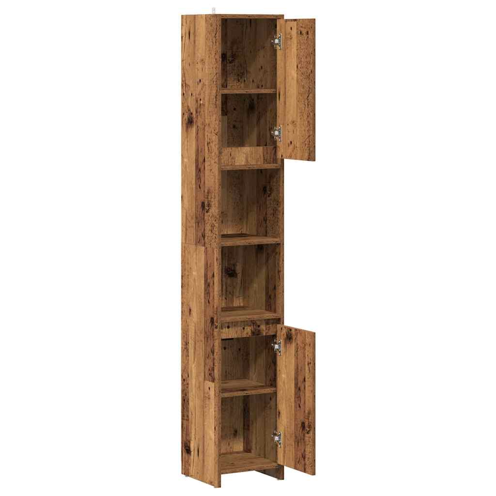 vidaXL Armario de baño madera de ingeniería envejecida 30x30x183,5 cm