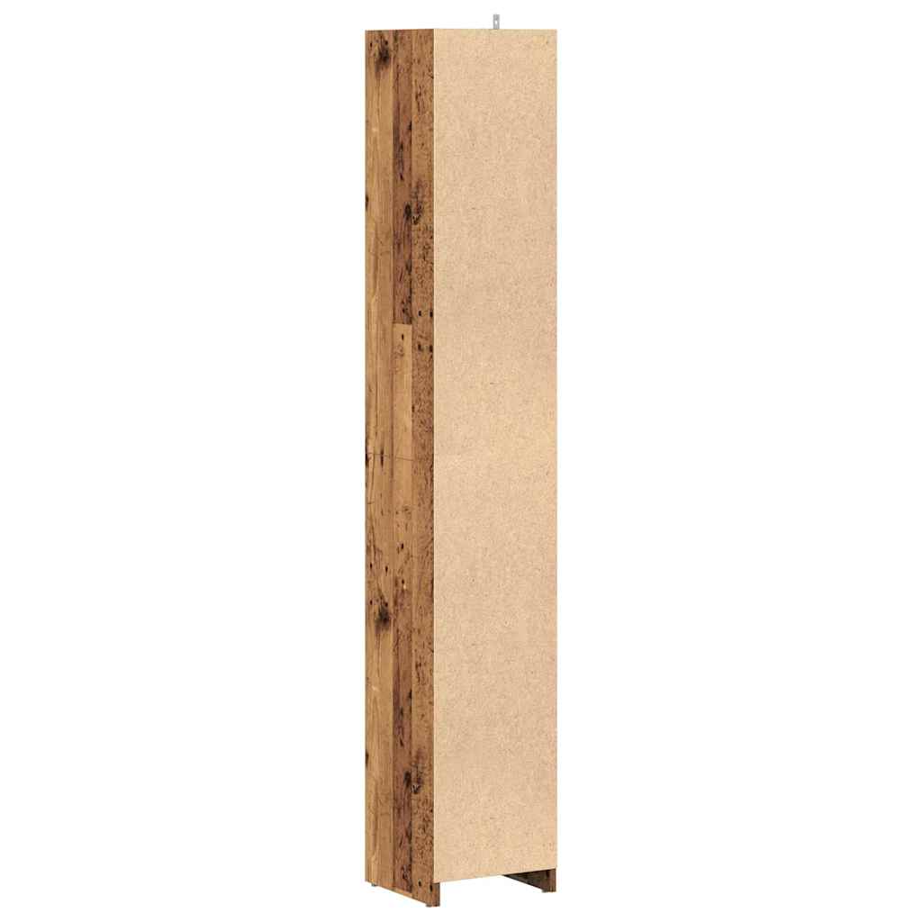 vidaXL Armario de baño madera de ingeniería envejecida 30x30x183,5 cm