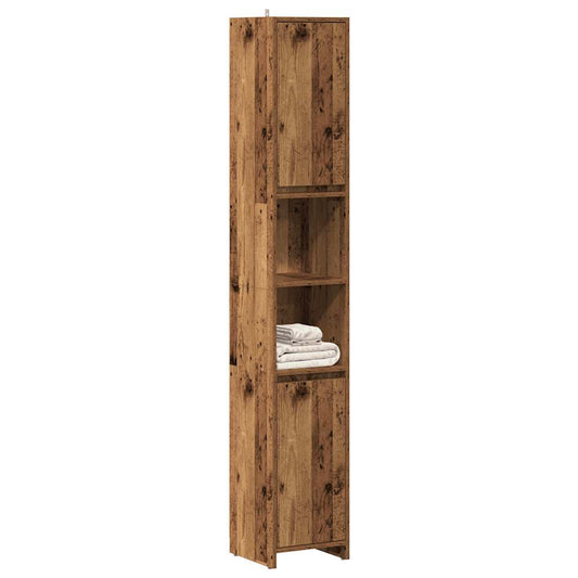 vidaXL Armario de baño madera de ingeniería envejecida 30x30x183,5 cm