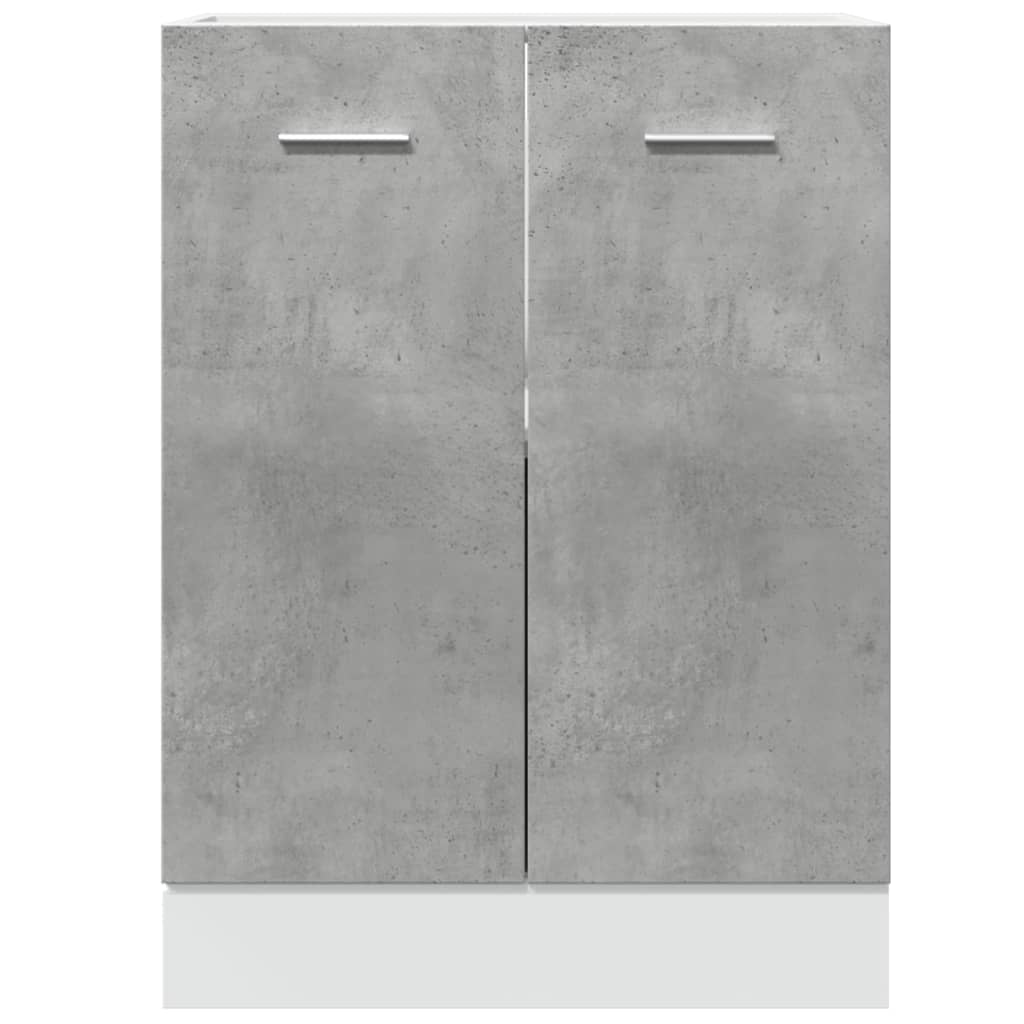 vidaXL Armario debajo fregadero madera contrachapada gris 60x46x81,5cm