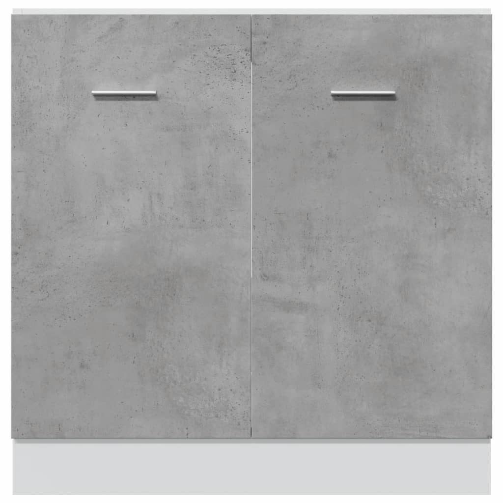 vidaXL Armario debajo fregadero madera contrachapada gris 80x46x81,5cm