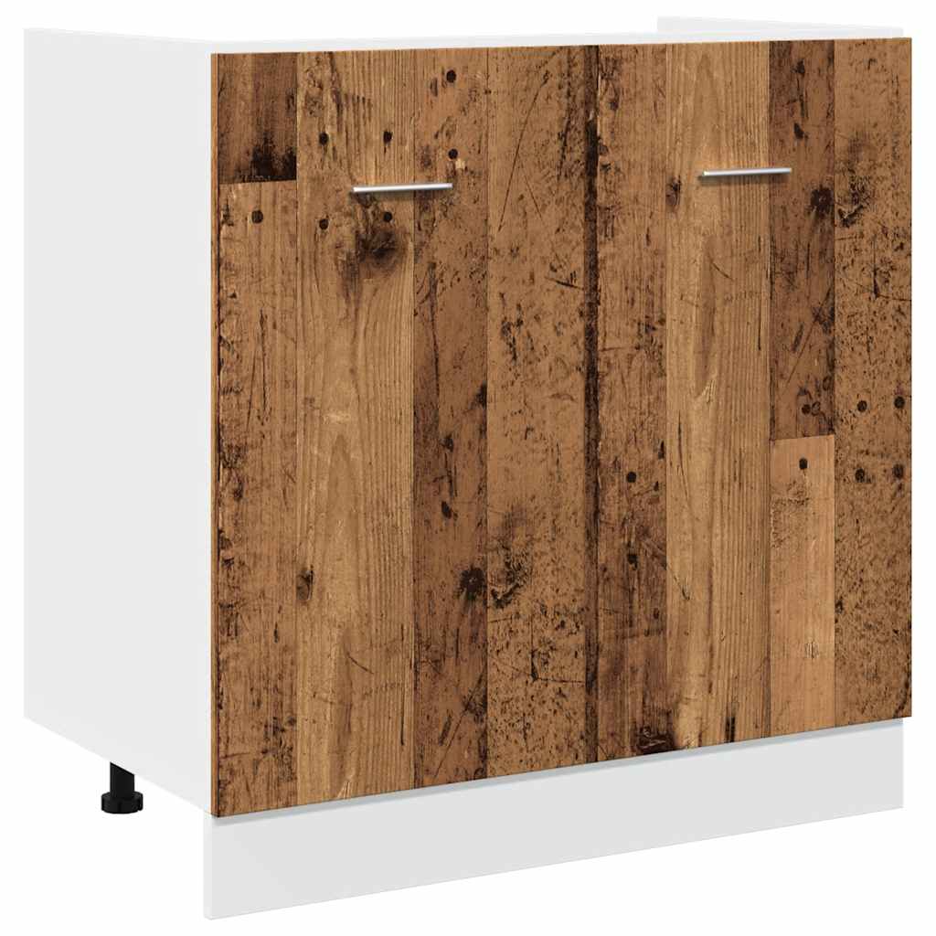 vidaXL Armario bajo fregadero madera envejecida 80x46x81,5 cm