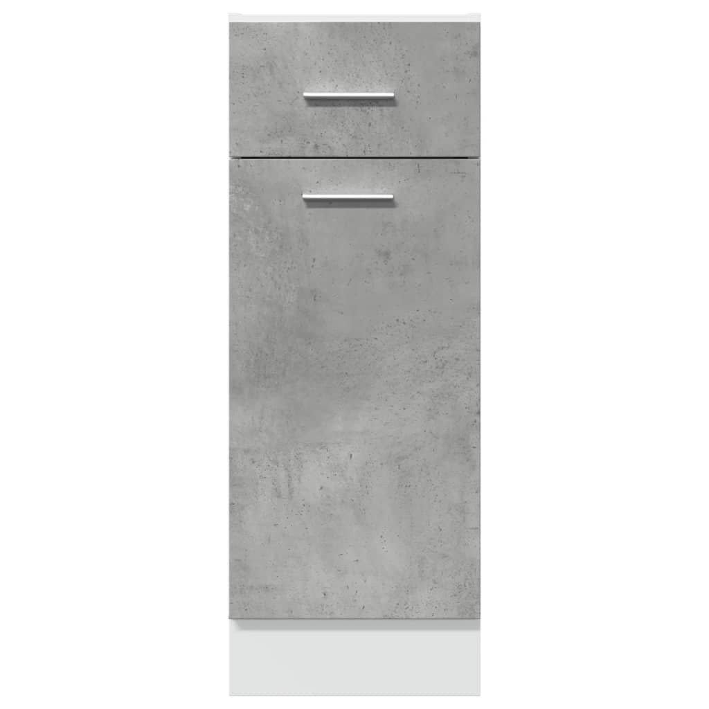 vidaXL Armario inferior cajón contrachapada gris hormigón 30x46x81,5cm