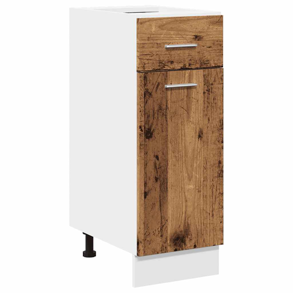 vidaXL Armario bajo con cajón cocina madera envejecida 30x46x81,5 cm