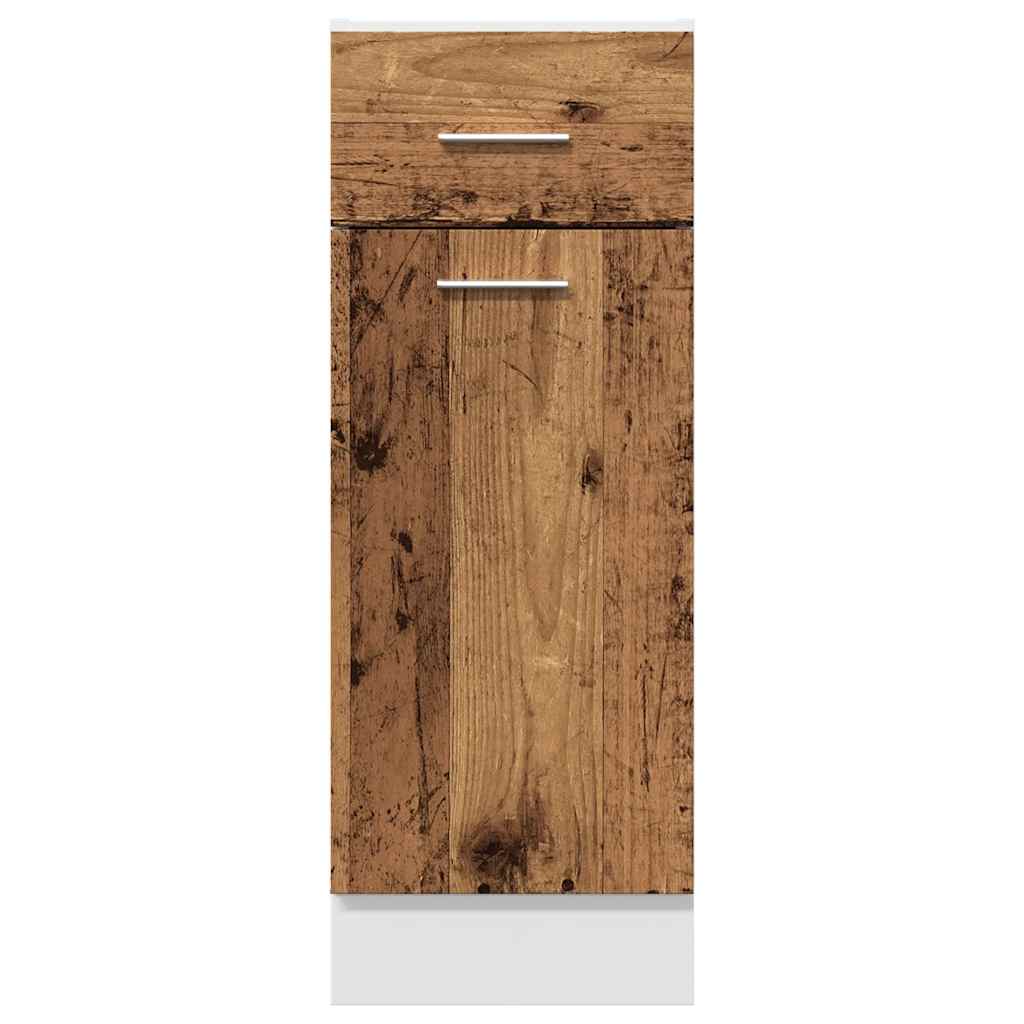 vidaXL Armario bajo con cajón cocina madera envejecida 30x46x81,5 cm