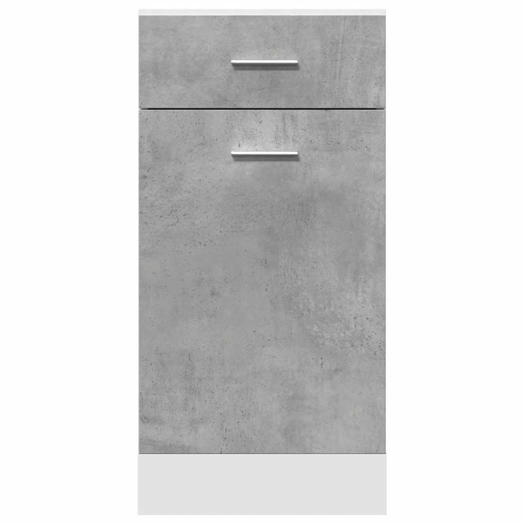 vidaXL Armario inferior cajón contrachapada gris hormigón 40x46x81,5cm