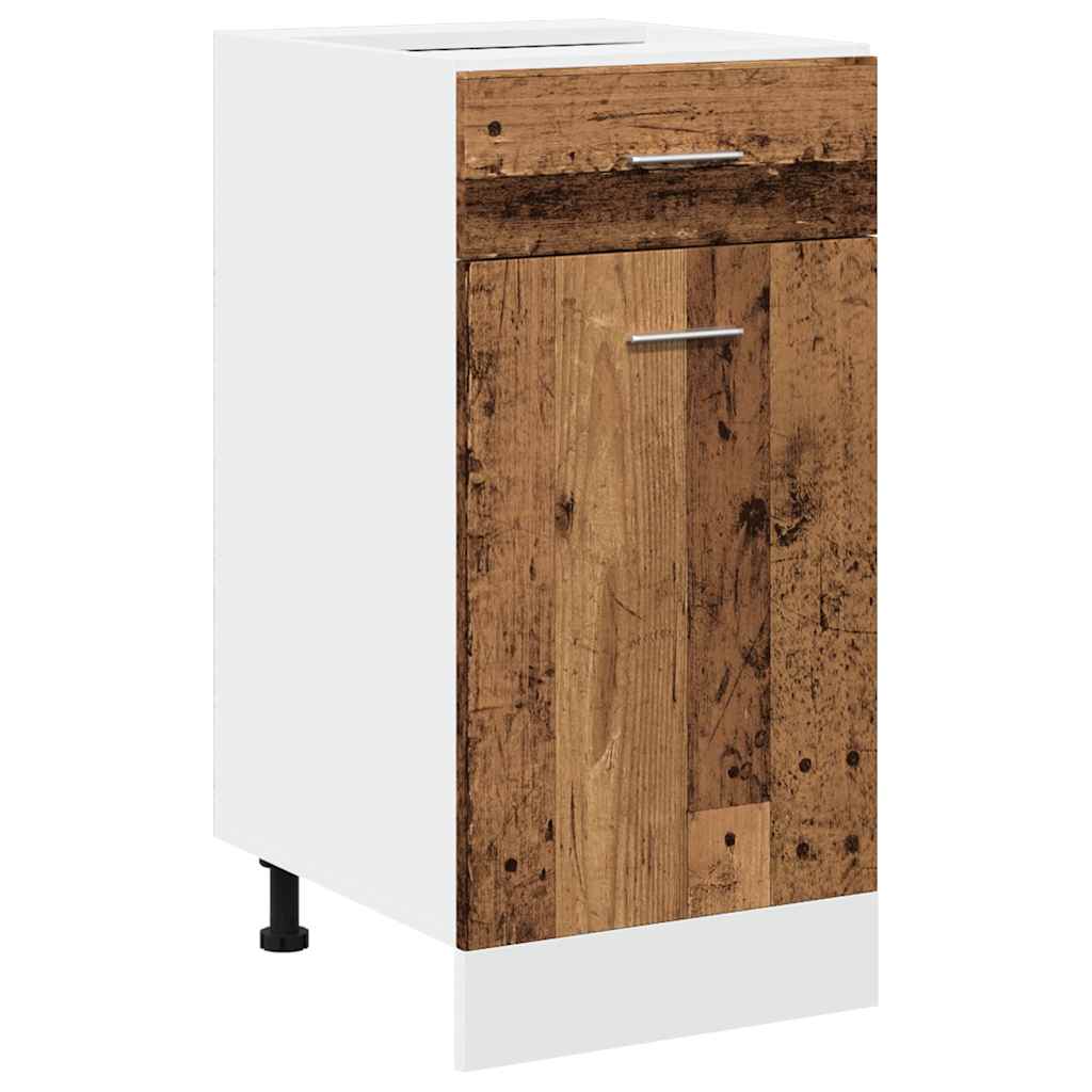 vidaXL Armario inferior cajón cocina madera envejecida 40x46x81,5cm