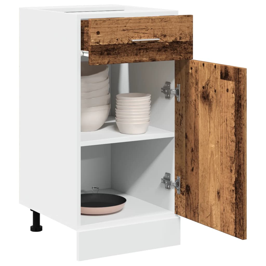 vidaXL Armario inferior cajón cocina madera envejecida 40x46x81,5cm