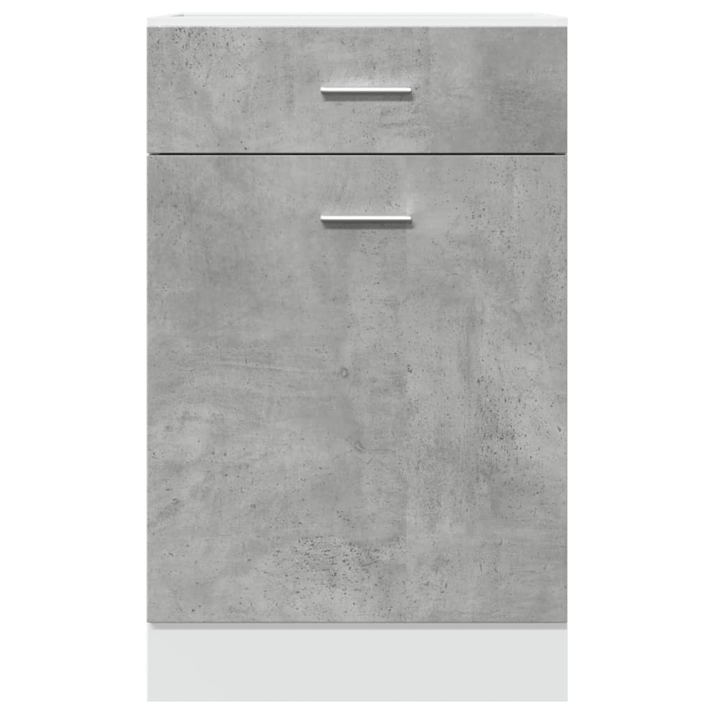 vidaXL Armario inferior cajón contrachapada gris hormigón 50x46x81,5cm