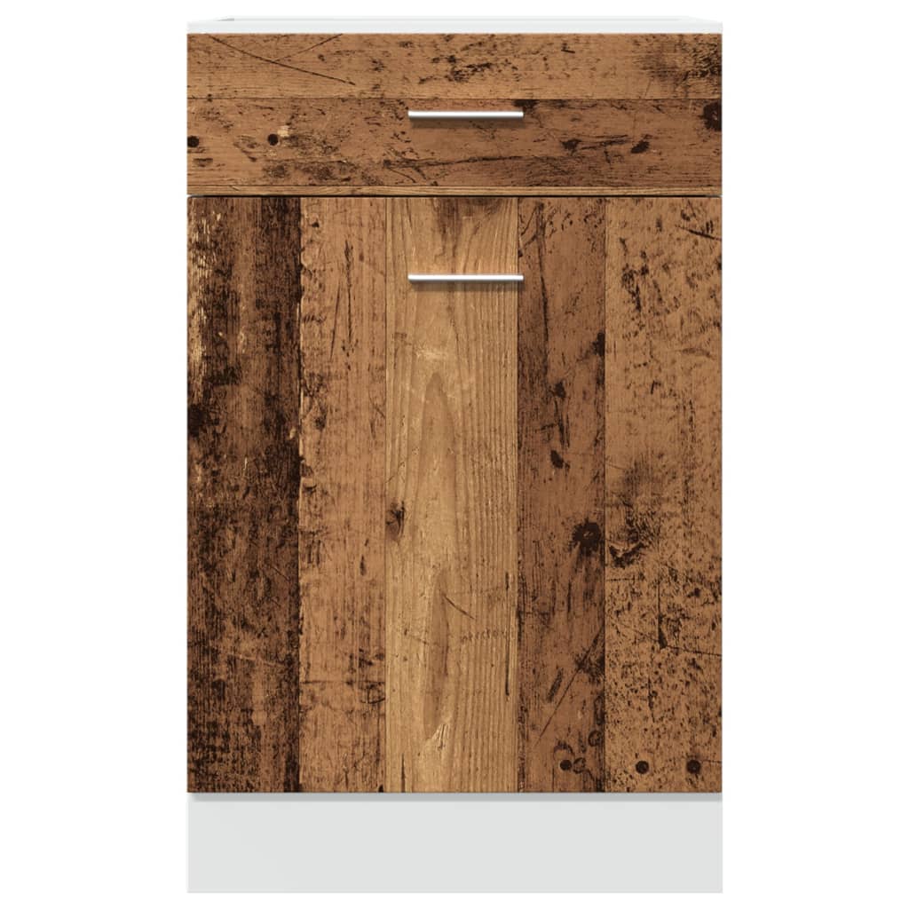 vidaXL Armario inferior cajón cocina madera envejecida 50x46x81,5 cm