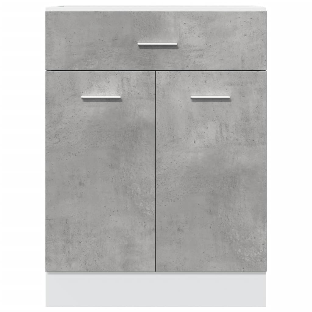 vidaXL Armario inferior cajón contrachapada gris hormigón 60x46x81,5cm