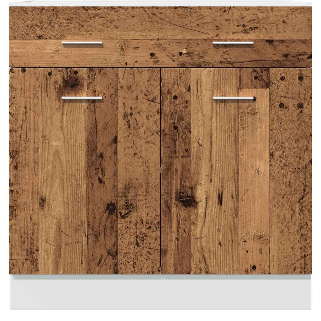 vidaXL Armario inferior cajón madera envejecida 80x46x81,5 cm