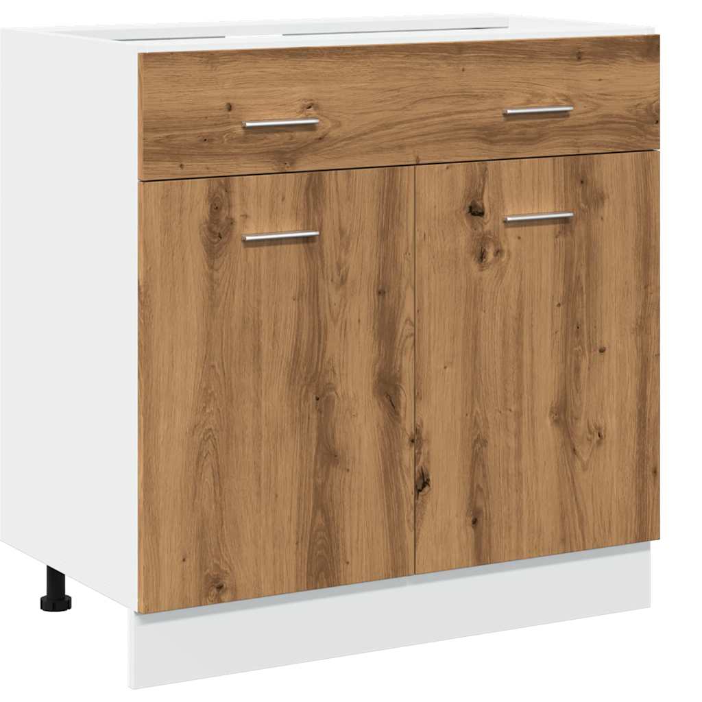 vidaXL Armario inferior cajón madera roble artisan 80x46x81,5 cm