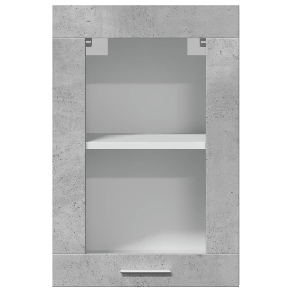 vidaXL Armario colgante cristal contrachapada gris hormigón 40x31x60cm