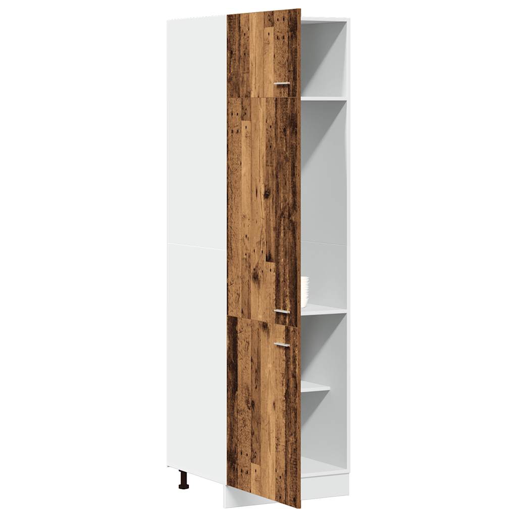 vidaXL Mueble de frigorífico madera ingeniería envejecida 60x57x207 cm