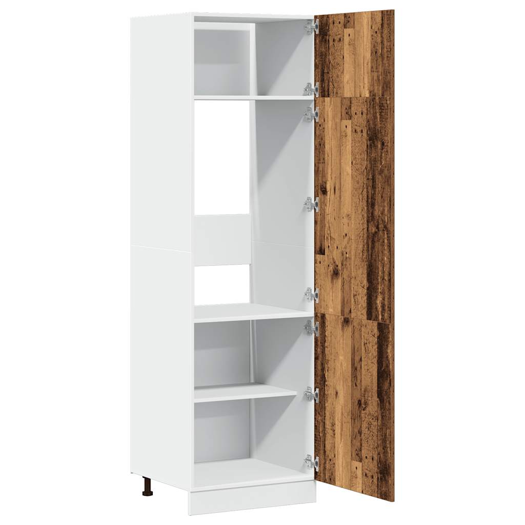 vidaXL Mueble de frigorífico madera ingeniería envejecida 60x57x207 cm